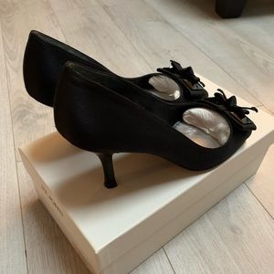 At. John Black Open Toe Heels, size 8.5